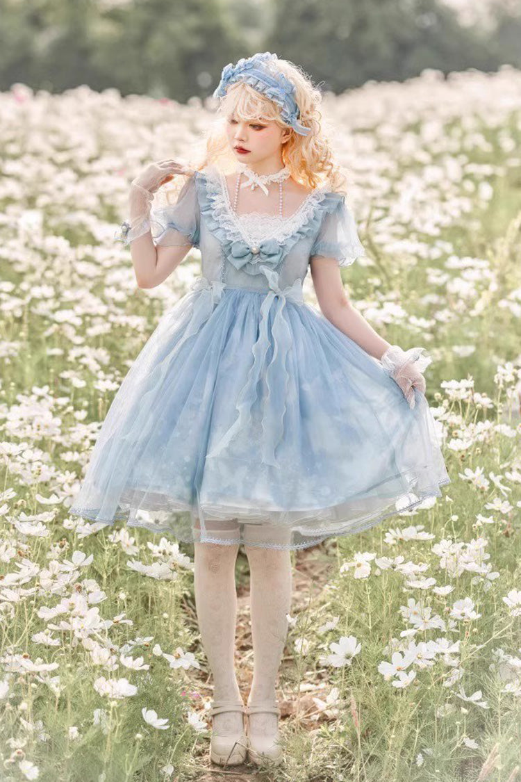 Sweet Lolita Dress - Planet Butterfly Print, 2 Colors, Gothic Style, Classic Style - additional product view 18