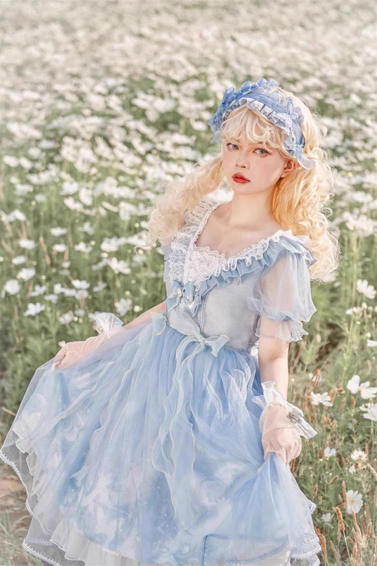 Sweet Lolita Dress - Planet Butterfly Print, 2 Colors, Gothic Style, Classic Style - additional product view 19