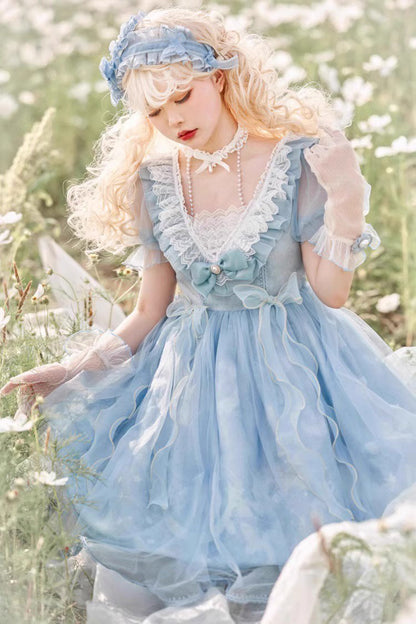 Sweet Lolita Dress - Planet Butterfly Print, 2 Colors, Gothic Style, Classic Style - additional product view 20