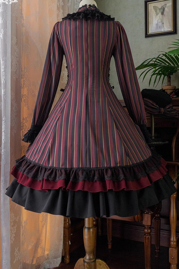 Sweet Lolita Dress - Point Manor Stand Collar, 4 Colors, Striped, Stand Collar, Printed - additional product view 11