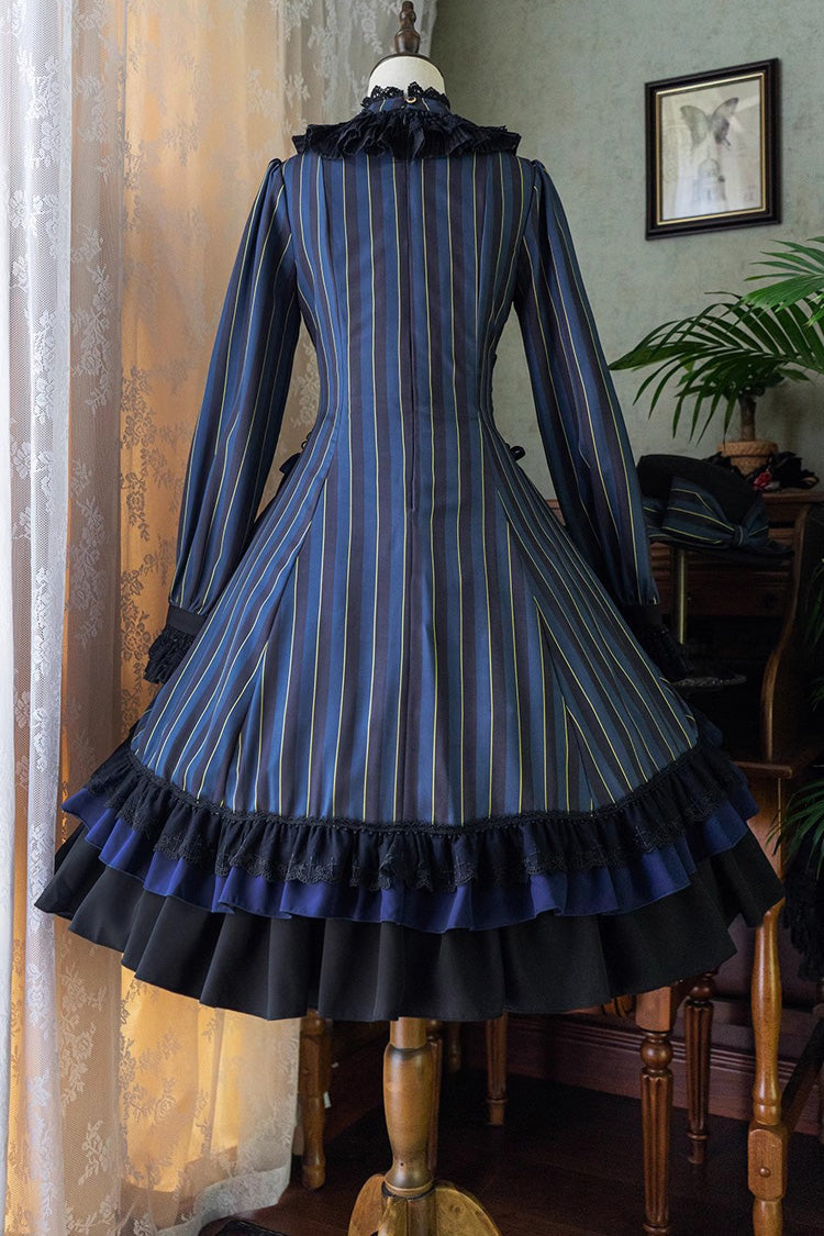 Sweet Lolita Dress - Point Manor Stand Collar, 4 Colors, Striped, Stand Collar, Printed - additional product view 13