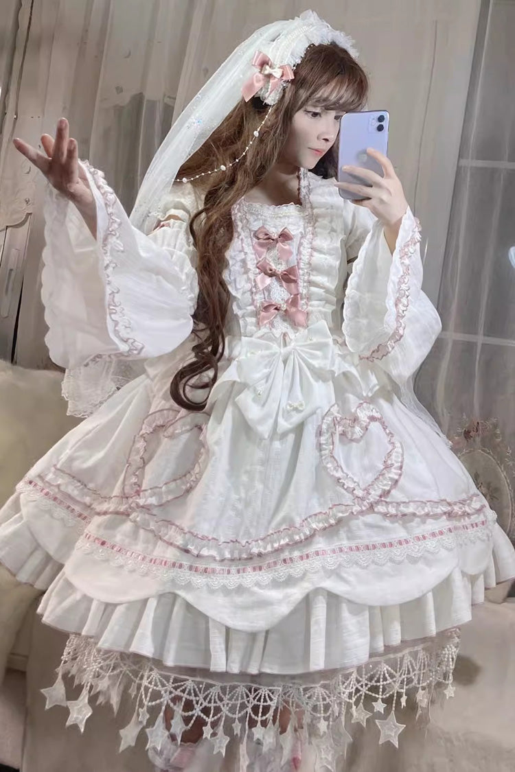 Sweet Lolita Dress - Pure Love Story, White, Bow Detail - Lolita Coordinate Dress - main product image