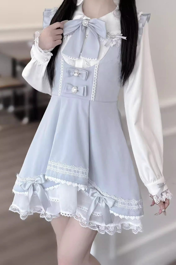 Sweet Lolita Dress - Rabbit Ears, 3 Colors, Lace Trim, Ruffled, Bow Detail - additional product view 8