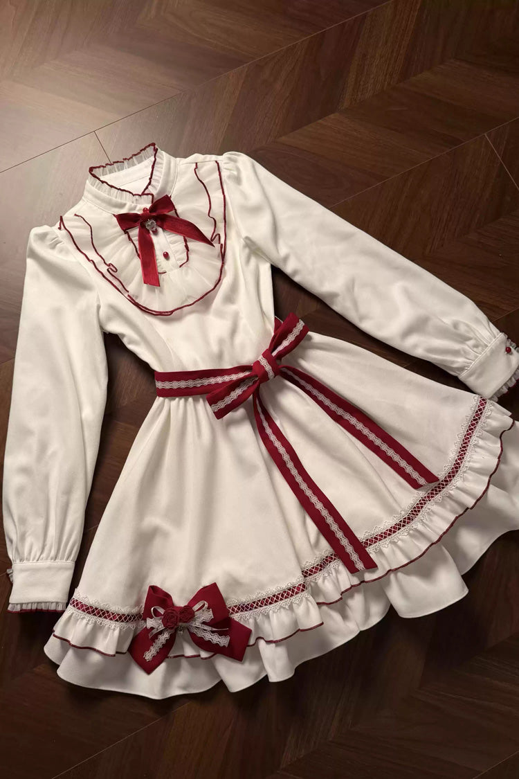 Sweet Lolita Dress - Red Vow, 2 Colors, Stand Collar, Ruffled, Layered - additional product view 14