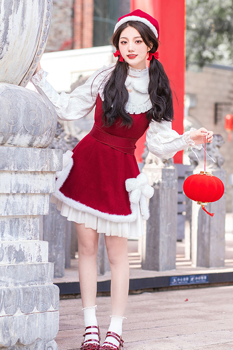 Sweet Lolita Dress - Red/white, 2 Colors, Bow Detail - Tea Party Dress - additional product view 5
