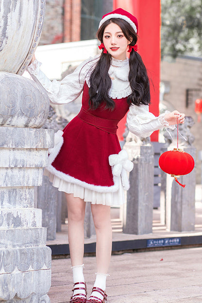 Sweet Lolita Dress - Red/white, 2 Colors, Bow Detail - Tea Party Dress - additional product view 5