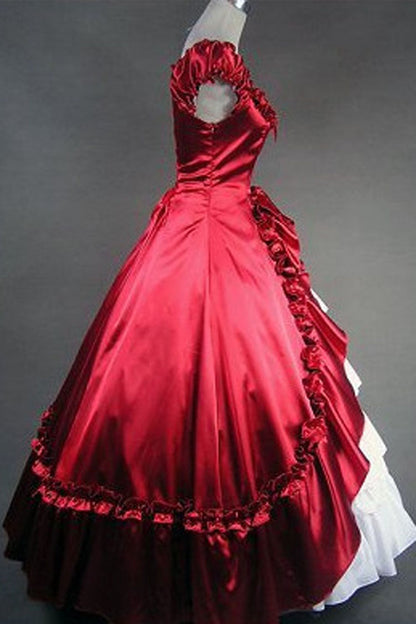 Sweet Lolita Dress - Red/white Cotton Square Collar, 2 Colors, Square Collar, Bow Detail - additional product view 2