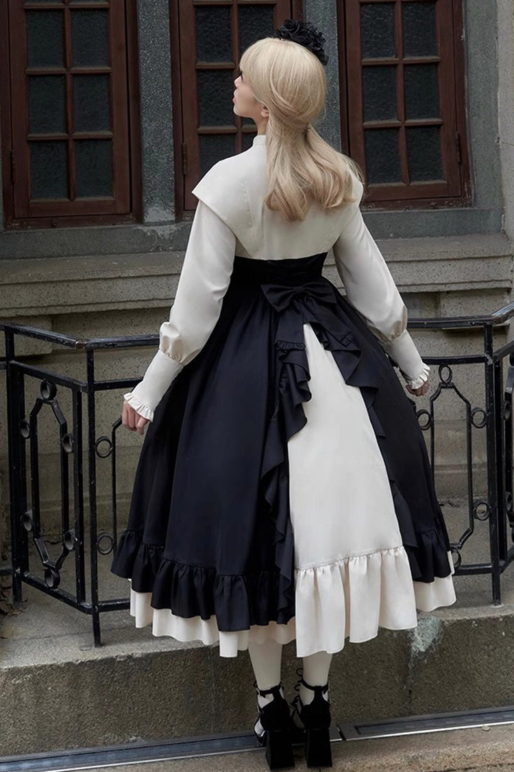 Sweet Lolita Dress - Rose, 2 Colors, Long Sleeves, Bow Detail, Ruffled - additional product view 10