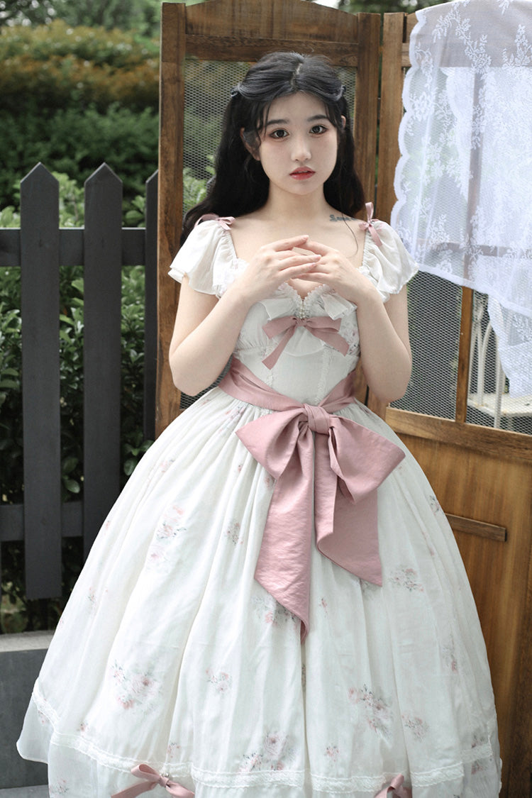 Sweet Lolita Dress - Rose Elegant, 2 Colors, Plus Size, Bow Detail, Ruffled - additional product view 4