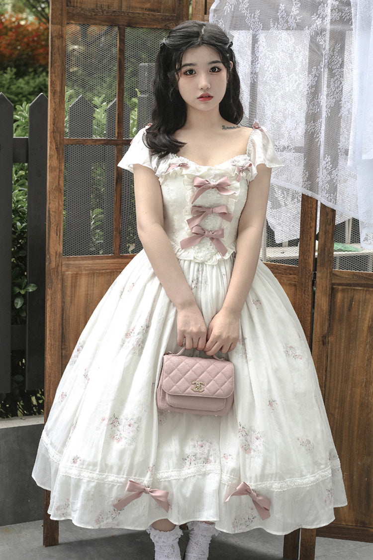 Sweet Lolita Dress - Rose Elegant, 2 Colors, Plus Size, Bow Detail, Ruffled - additional product view 5
