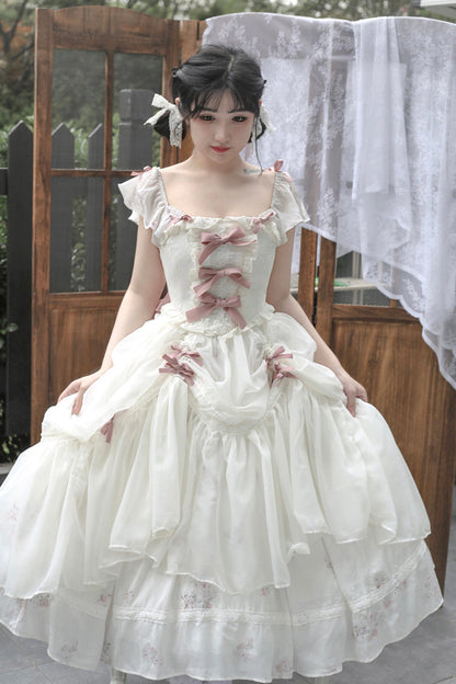 Sweet Lolita Dress - Rose Elegant, 2 Colors, Plus Size, Bow Detail, Ruffled - additional product view 6