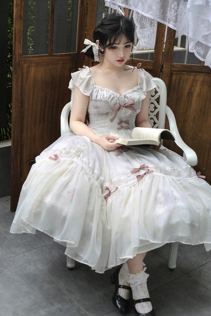 Sweet Lolita Dress - Rose Elegant, 2 Colors, Plus Size, Bow Detail, Ruffled - additional product view 7