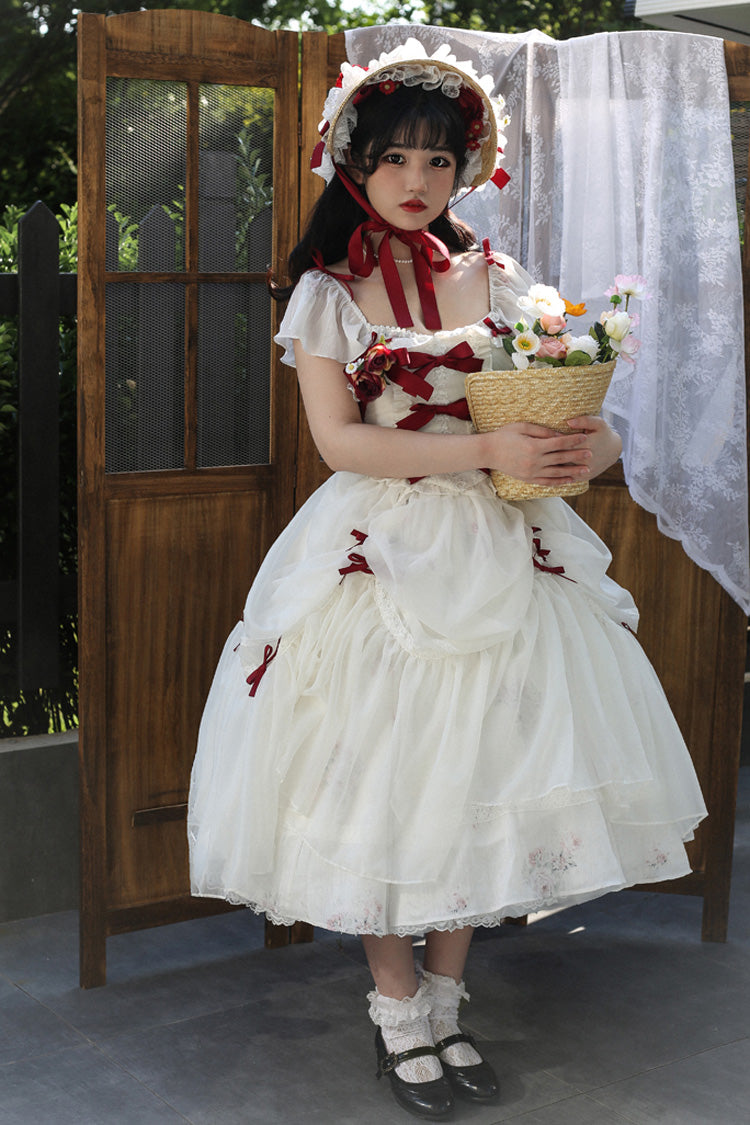 Sweet Lolita Dress - Rose Elegant, 2 Colors, Plus Size, Bow Detail, Ruffled - additional product view 8