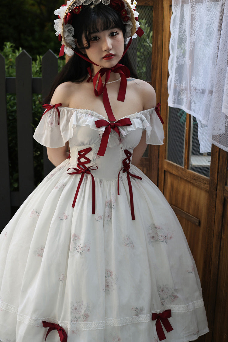 Sweet Lolita Dress - Rose Elegant, 2 Colors, Plus Size, Bow Detail, Ruffled - additional product view 9
