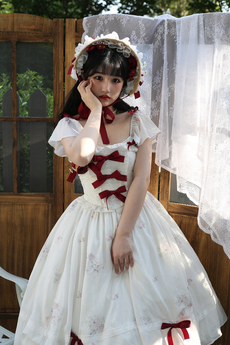 Sweet Lolita Dress - Rose Elegant, 2 Colors, Plus Size, Bow Detail, Ruffled - additional product view 10