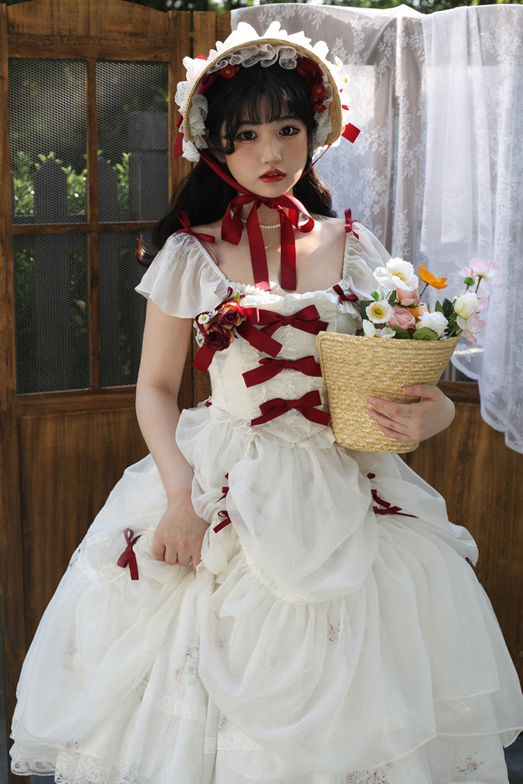 Sweet Lolita Dress - Rose Elegant, 2 Colors, Plus Size, Bow Detail, Ruffled - additional product view 12