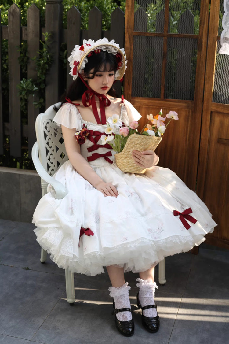 Sweet Lolita Dress - Rose Elegant, 2 Colors, Plus Size, Bow Detail, Ruffled - additional product view 14