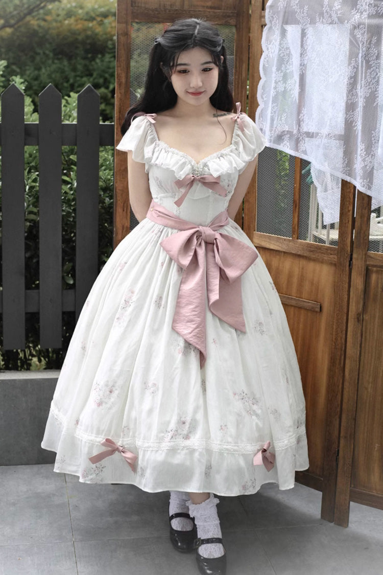 Sweet Lolita Dress - Rose Elegant, 2 Colors, Plus Size, Bow Detail, Ruffled - main product image