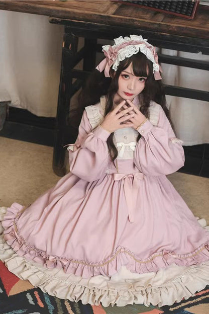Sweet Lolita Dress - Ruffle Bowknot Daily Princess, Pink, Bow Detail, Ruffled - additional product view 2