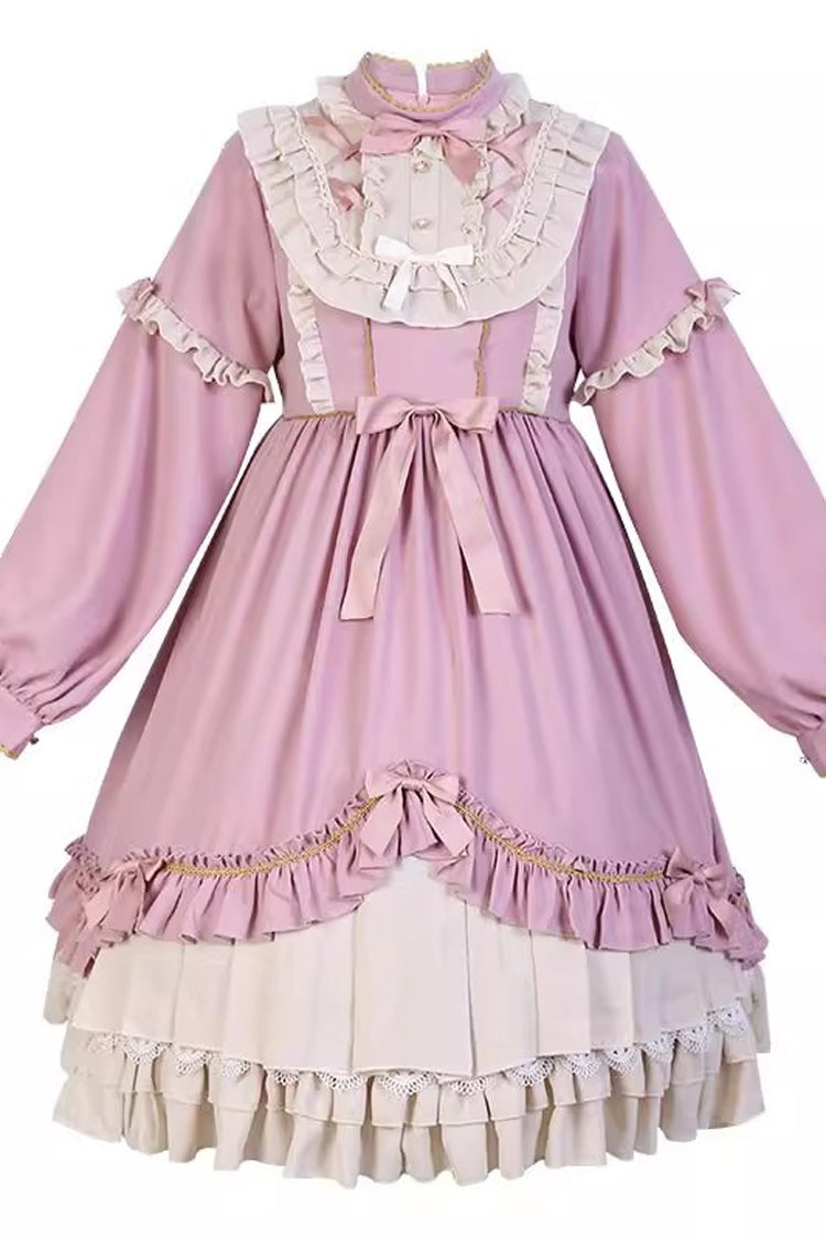 Sweet Lolita Dress - Ruffle Bowknot Daily Princess, Pink, Bow Detail, Ruffled - additional product view 3
