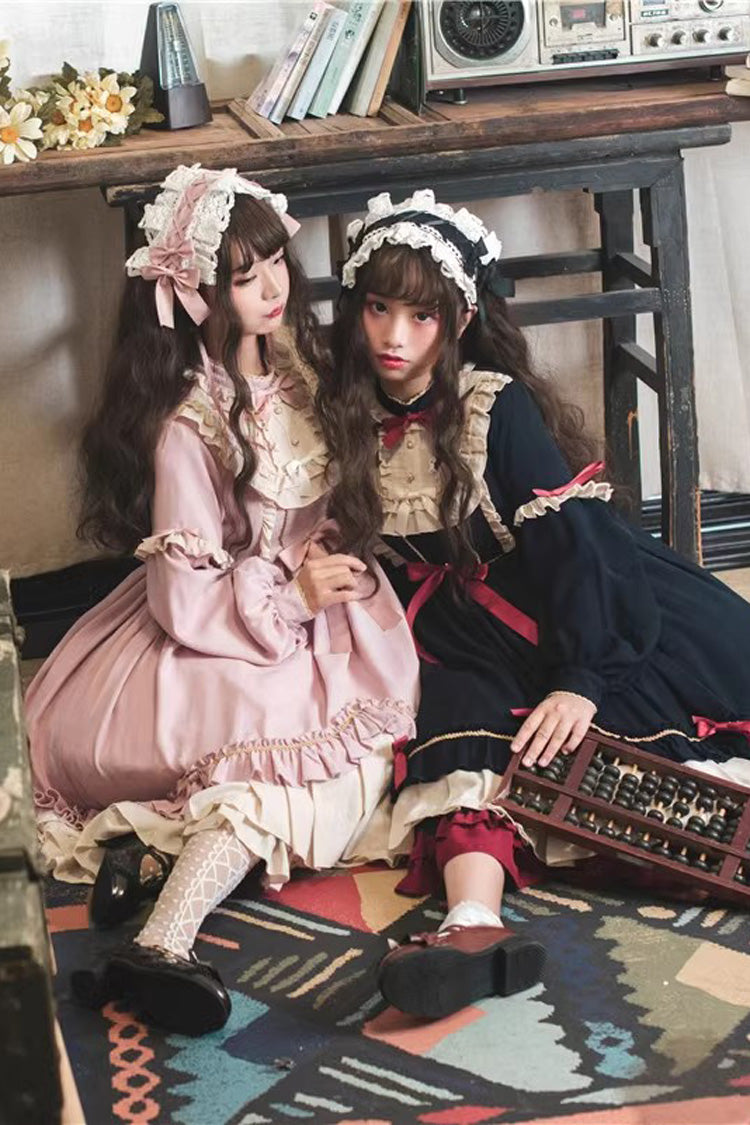 Sweet Lolita Dress - Ruffle Bowknot Daily Princess, Pink, Bow Detail, Ruffled - additional product view 5
