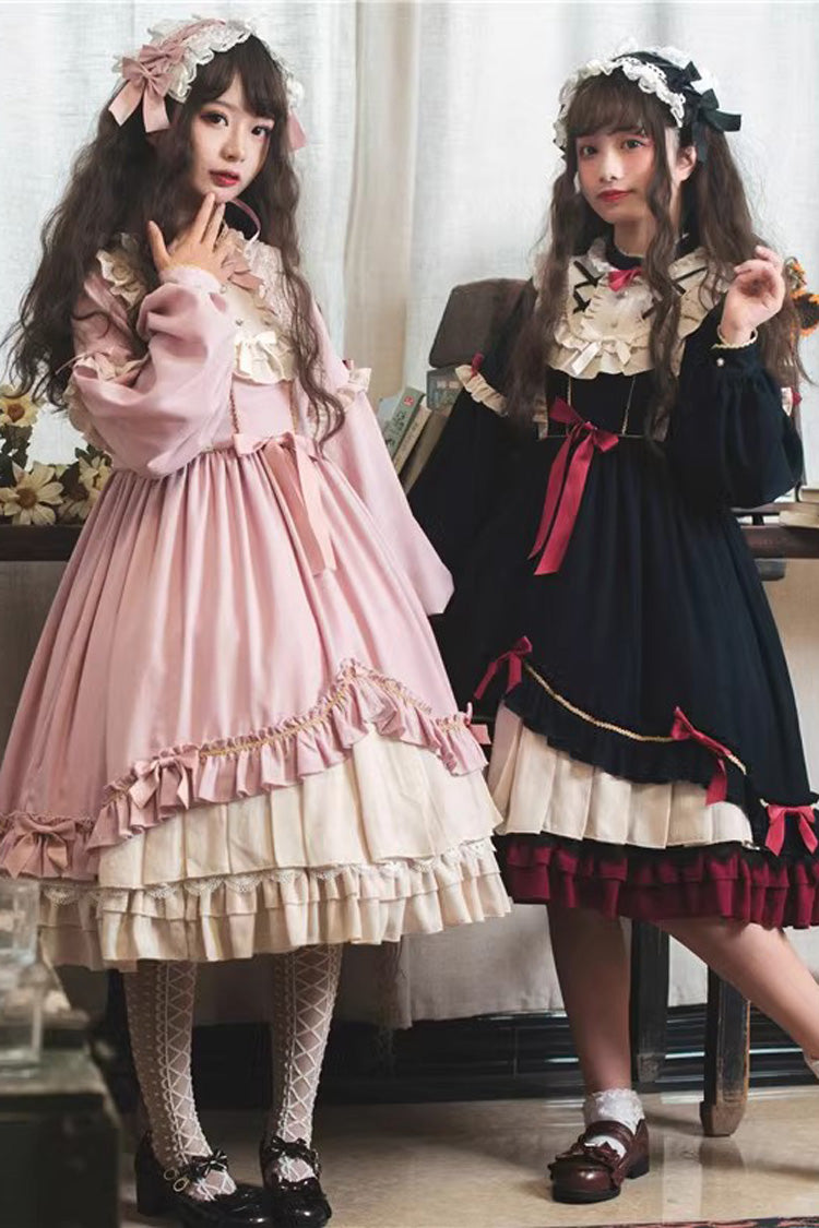 Sweet Lolita Dress - Ruffle Bowknot Daily Princess, Pink, Bow Detail, Ruffled - additional product view 6