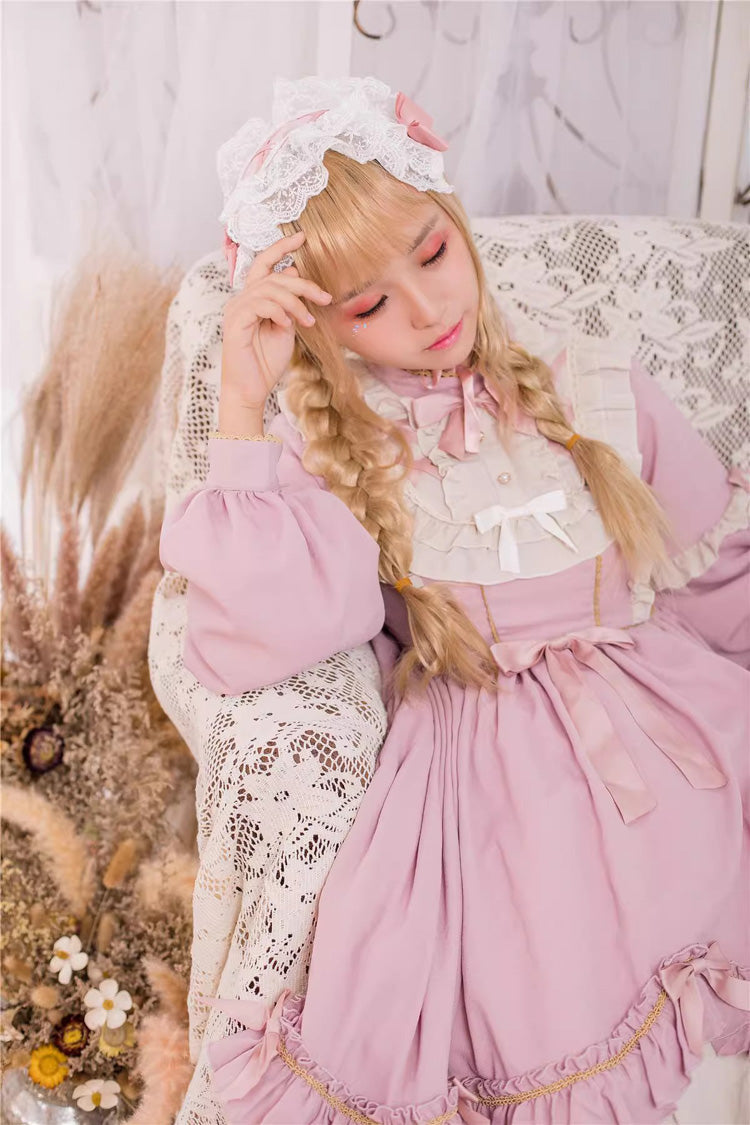 Sweet Lolita Dress - Ruffle Bowknot Daily Princess, Pink, Bow Detail, Ruffled - additional product view 14
