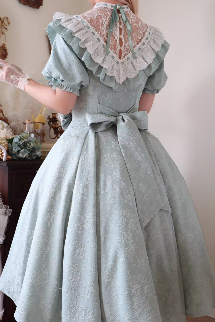 Sweet Lolita Dress - Ruffle Bowknot Princess, Green, Ruffled, Bow Detail - additional product view 4