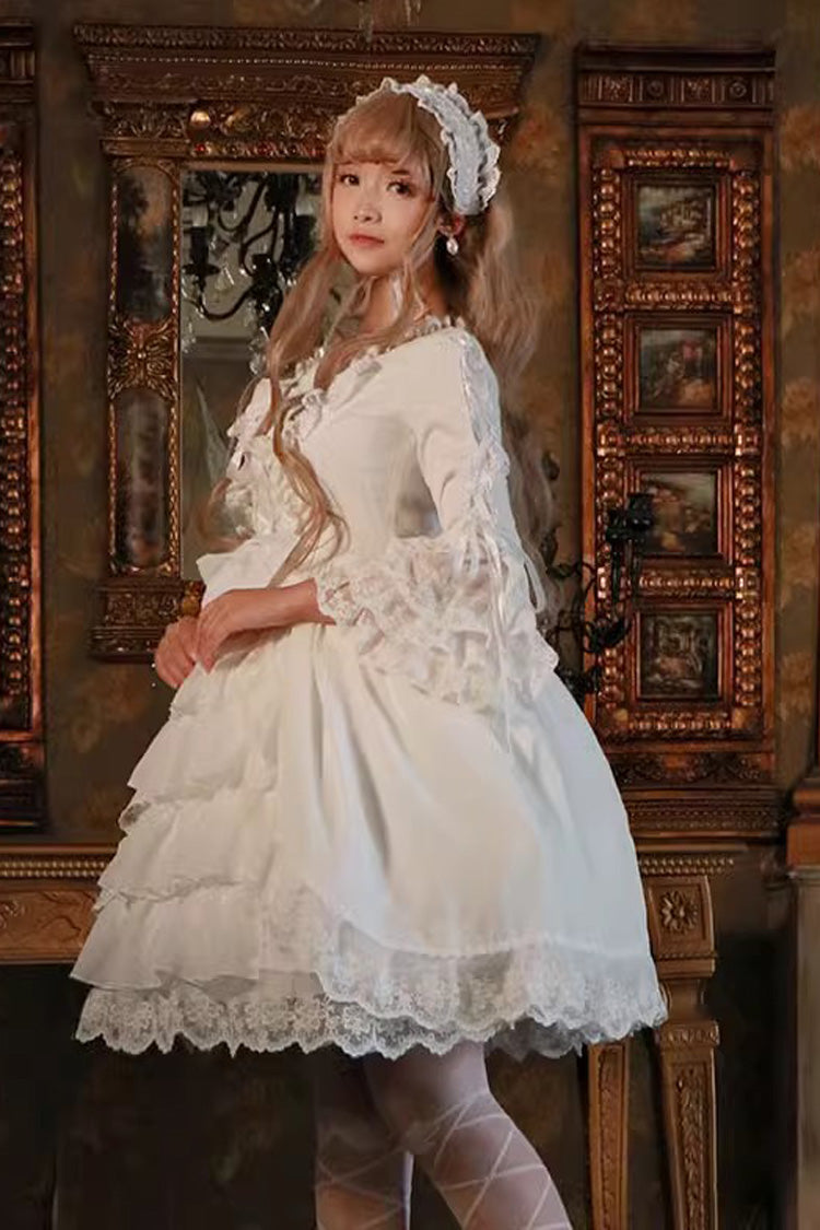 Sweet Lolita Dress - Ruffle Hanayome Cardigan Bowknot, White, Lace Trim, Ruffled - additional product view 4