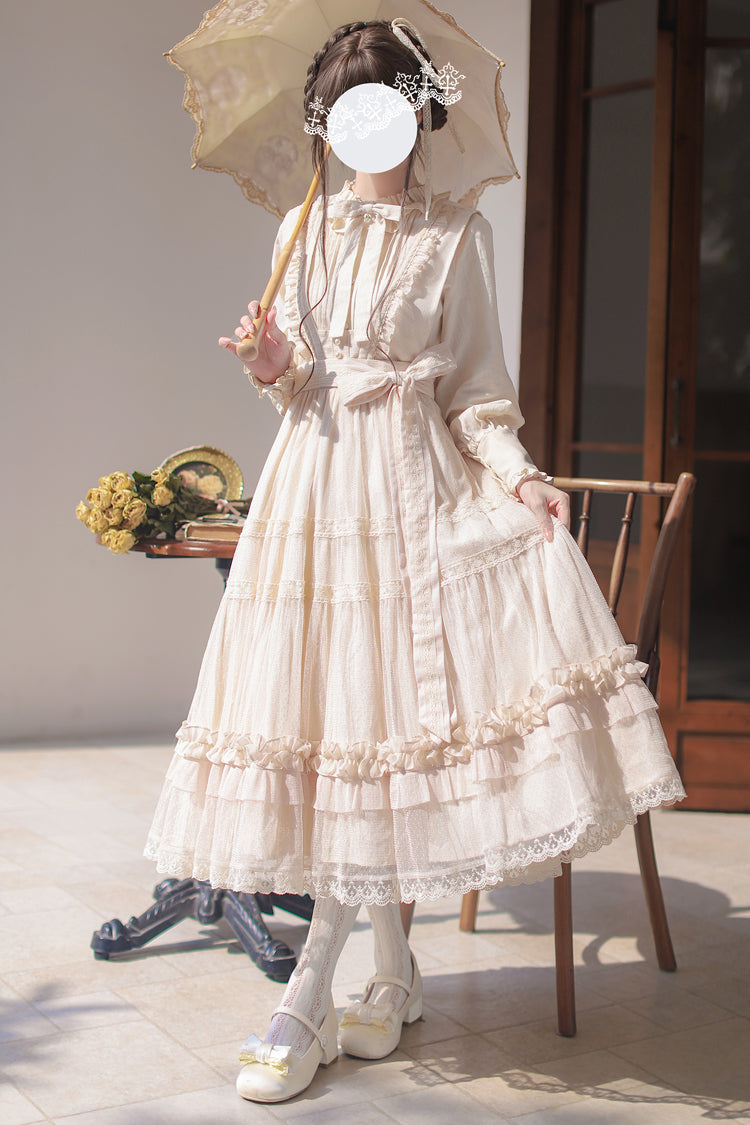Sweet Lolita Dress - Ruffle Lace Japanese Elegant, Ivory, Ruffled, Lace Trim - additional product view 9