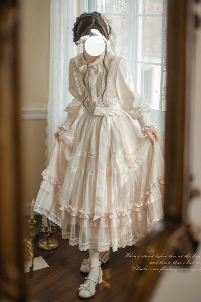 Sweet Lolita Dress - Ruffle Lace Japanese Elegant, Ivory, Ruffled, Lace Trim - additional product view 13