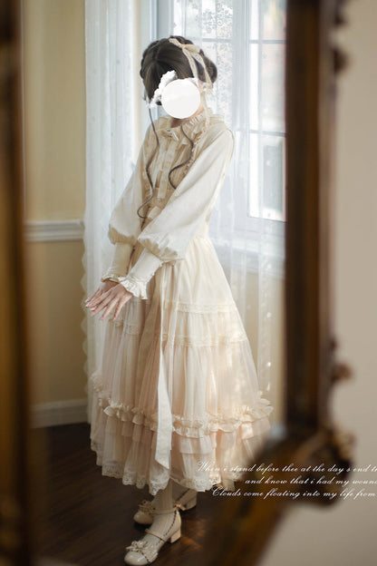 Sweet Lolita Dress - Ruffle Lace Japanese Elegant, Ivory, Ruffled, Lace Trim - additional product view 15