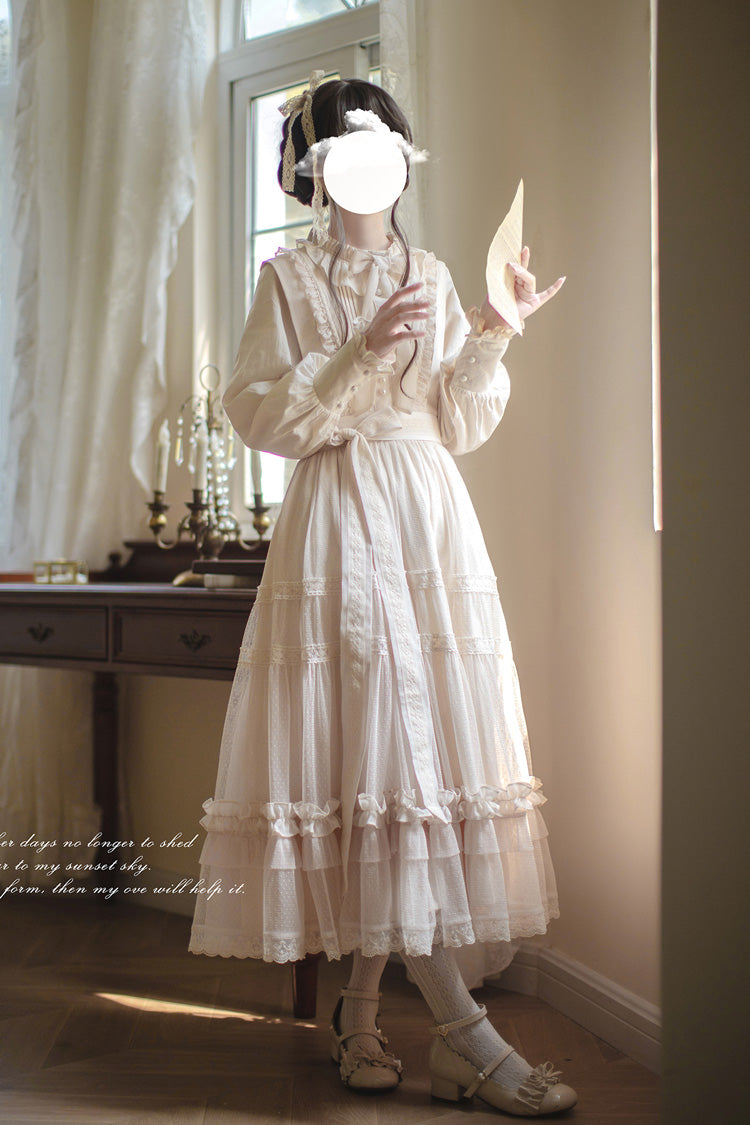 Sweet Lolita Dress - Ruffle Lace Japanese Elegant, Ivory, Ruffled, Lace Trim - additional product view 17