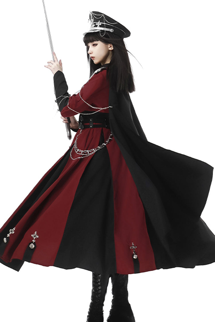 Sweet Lolita Dress - Scarlet Night Knight, 2 Colors, Bow Detail, Printed, Long Sleeves - additional product view 7
