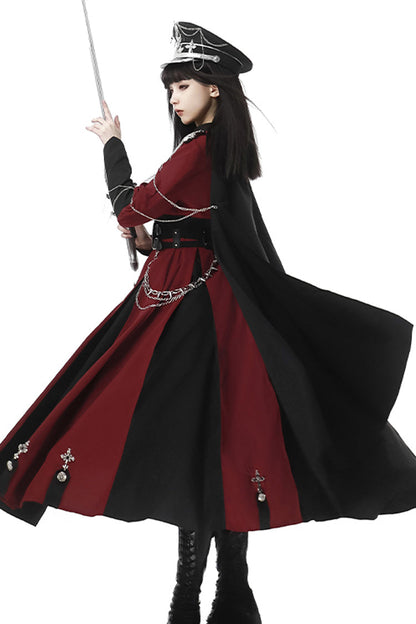 Sweet Lolita Dress - Scarlet Night Knight, 2 Colors, Bow Detail, Printed, Long Sleeves - additional product view 7