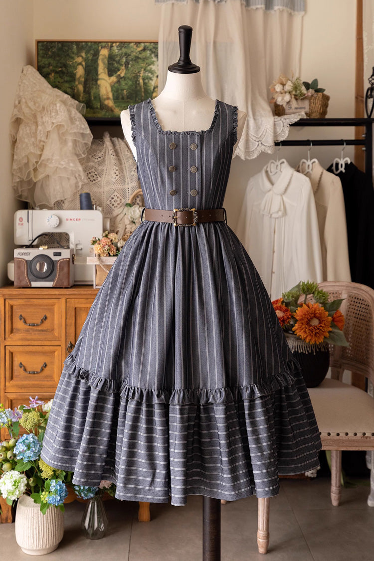 Sweet Lolita Dress - Small Estate, 3 Colors, Ruffled, Classic Style - S Grey / M Grey / L Grey option