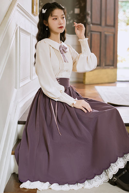 Sweet Lolita Dress - Solid Color High Waisted, 3 Colors, High Waist, Classic Style - additional product view 2
