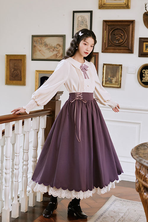 Sweet Lolita Dress - Solid Color High Waisted, 3 Colors, High Waist, Classic Style - additional product view 3