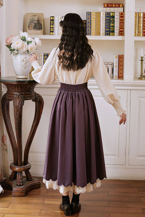 Sweet Lolita Dress - Solid Color High Waisted, 3 Colors, High Waist, Classic Style - additional product view 4