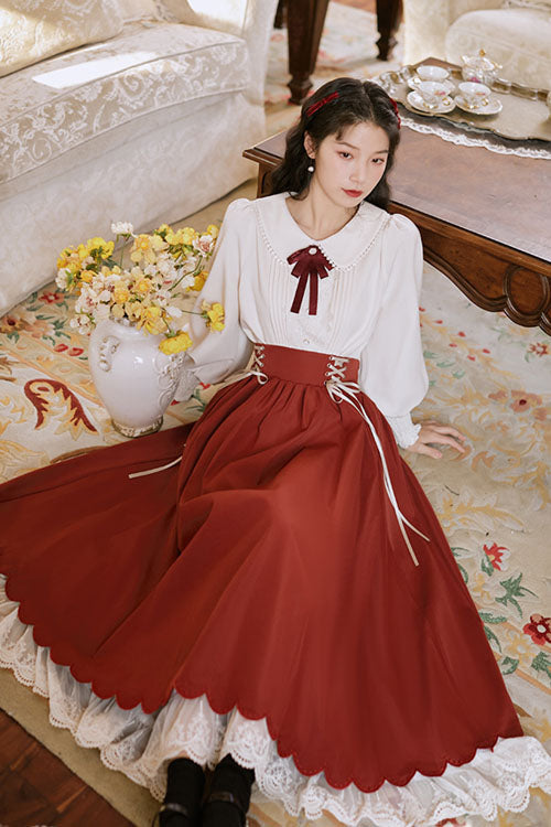 Sweet Lolita Dress - Solid Color High Waisted, 3 Colors, High Waist, Classic Style - additional product view 8