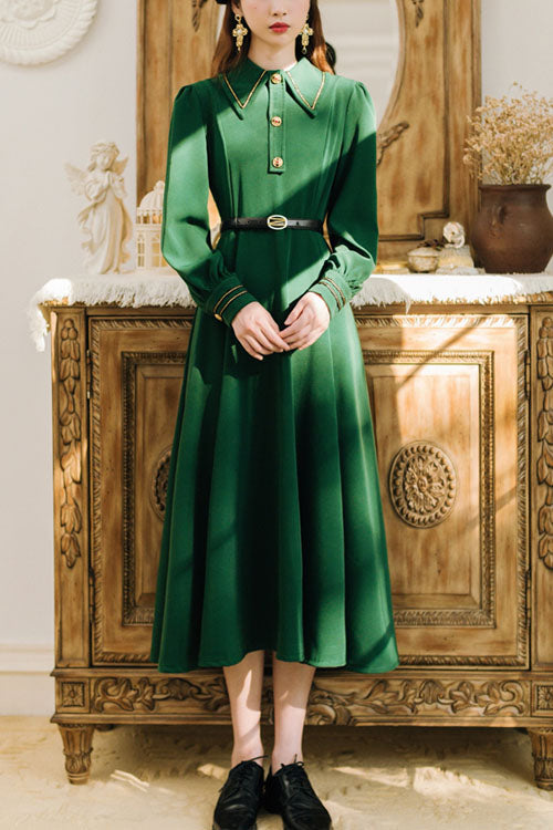 Sweet Lolita Dress - Solid Color Navy Style, 2 Colors, High Waist, Classic Style - main product image