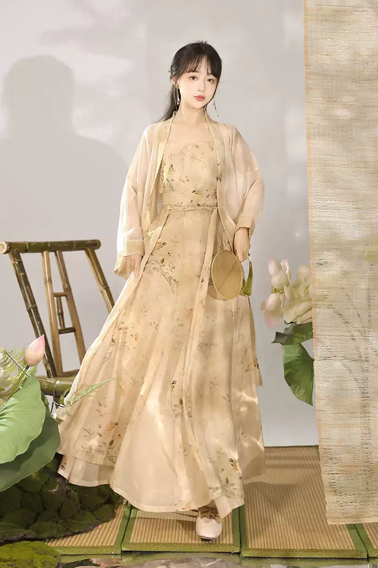Sweet Lolita Dress - Song Dynasty High Waisted, Ivory, High Waist, Women's Style, Printed - additional product view 2
