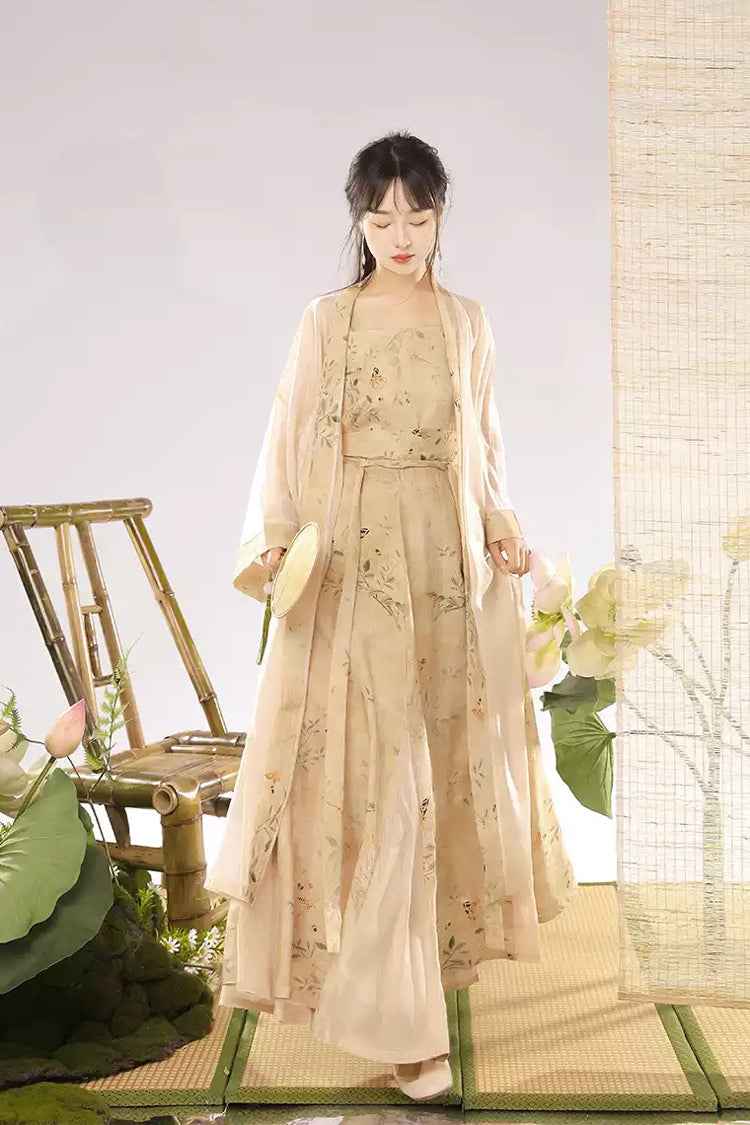 Sweet Lolita Dress - Song Dynasty High Waisted, Ivory, High Waist, Women's Style, Printed - additional product view 3