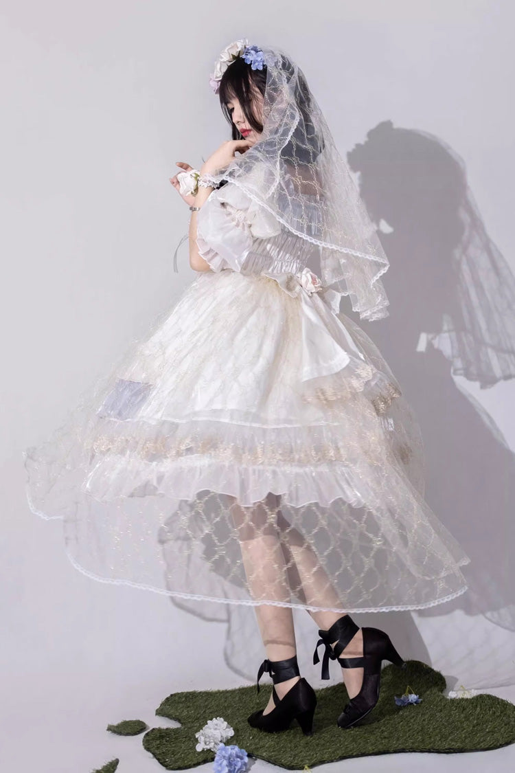 Sweet Lolita Dress - Spring Of Boliya, 2 Colors, Bow Detail, Lace Trim, Ruffled - additional product view 3