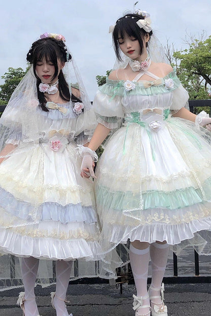 Sweet Lolita Dress - Spring Of Boliya, 2 Colors, Bow Detail, Lace Trim, Ruffled - additional product view 5