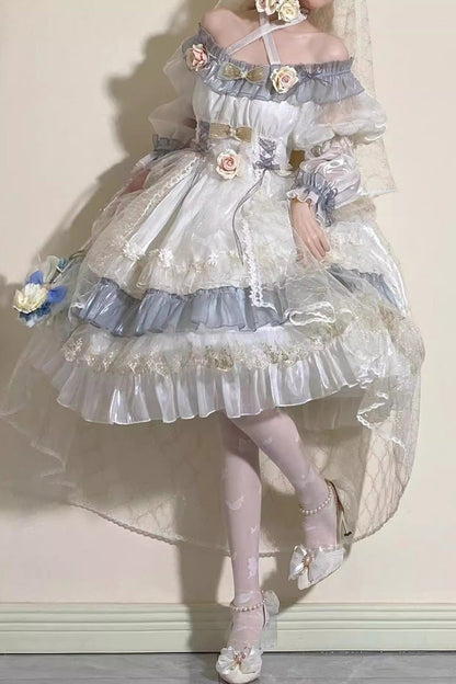 Sweet Lolita Dress - Spring Of Boliya, 2 Colors, Bow Detail, Lace Trim, Ruffled - additional product view 7