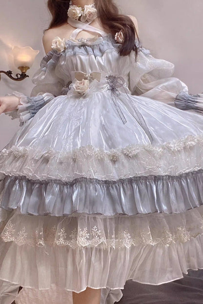 Sweet Lolita Dress - Spring Of Boliya, 2 Colors, Bow Detail, Lace Trim, Ruffled - additional product view 9