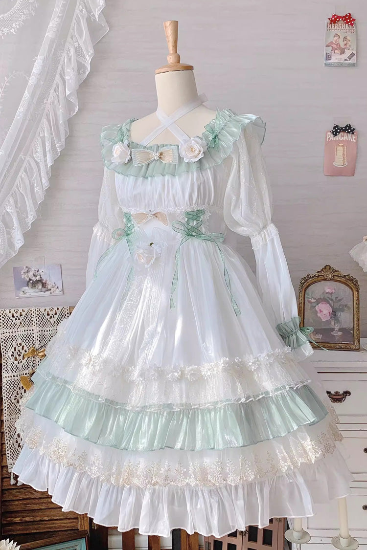 Sweet Lolita Dress - Spring Of Boliya, Green, Ruffled, Layered, Lace-Up - additional product view 8
