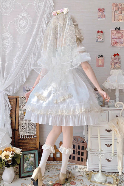 Sweet Lolita Dress - Spring Of Boliya, Green, Ruffled, Layered, Lace-Up - additional product view 20