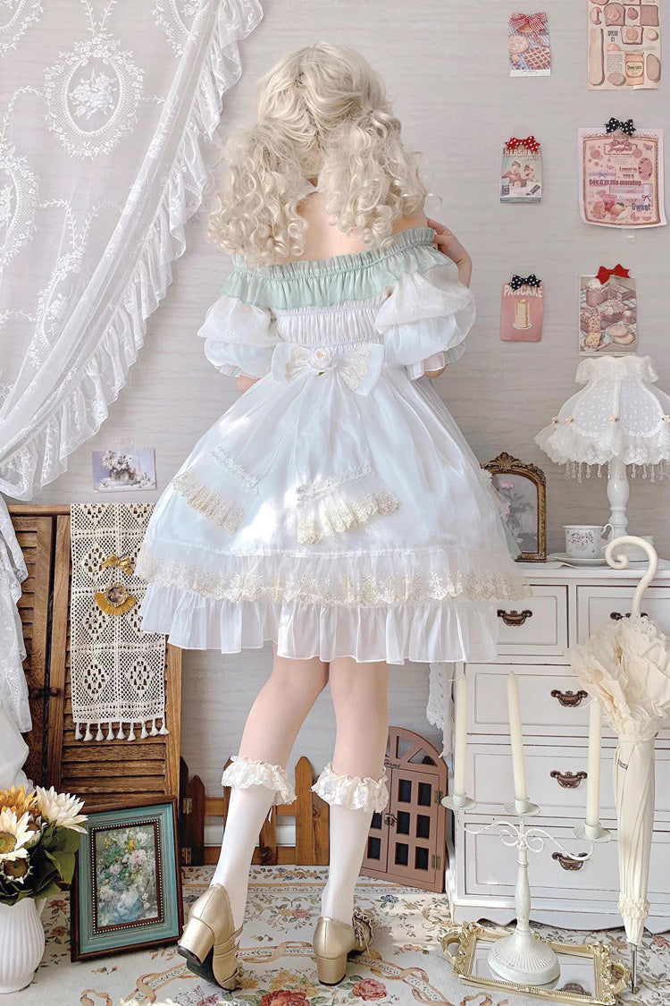 Sweet Lolita Dress - Spring Of Boliya, Green, Ruffled, Layered, Lace-Up - additional product view 21